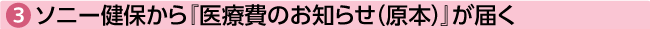 ③ソニー健保から『医療費のお知らせ（原本）』が届く